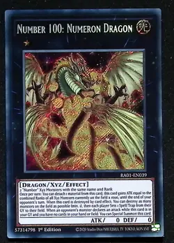Number 100: Numeron Dragon - RA01-EN039 - Secret Rare - 1st Edition Yugioh - Image 1