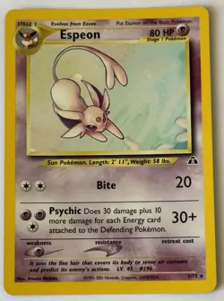Pokemon Espeon 1/75 Neo Discovery Holo Rare WOTC 2001 Italian Vintage Card - Image 1