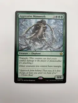 Aggressive Mammoth MTG Foundations FDN Rare Green Creature Magic Single Card - Image 1