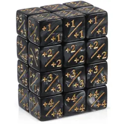 24Pcs Token Dice Counters, MTG Dice MTG Counters, -1/+1 Counters D6 Acrylic C... - Image 1