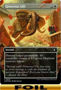 1x - Generous Gift - FOIL BORDERLESS #624 - Commander Masters - CUC NM MTG - Image 1