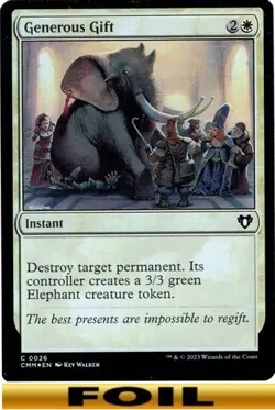 1x - Generous Gift - FOIL #26 - Commander Masters - CUC NM MTG - Image 1