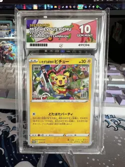 Mischievous Pichu Promo 214/SV-P Japanese Ace Grading Gem Mint 10 Pokemon - Image 1