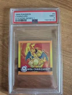 Pokemon Artbox Sticker 1999 Series 1 Charizard PSA 9 - Image 1
