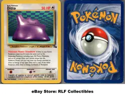 1999 Pokemon, Fossil, #18/62 Ditto, Rare - Image 1