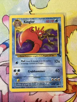 KINGLER 38/62 UNCOMMON Fossil 1999 Pokemon - MP - Image 1