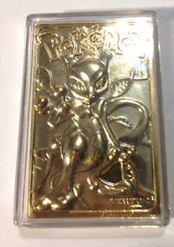 1999 Burger King Limited Edition 23k Gold Plated Mewtwo Pokemon Card plastic box - Image 1