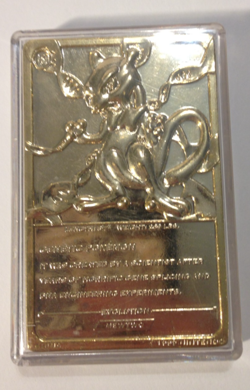 1999 Burger King Limited Edition 23k Gold Plated Mewtwo Pokemon Card plastic box - Image 3
