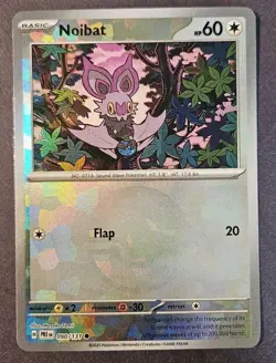 Noibat Poke Ball Pattern 090/131 Prismatic Evolutions Holo Pokemon Card TCG NM - Image 1