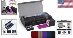 6 Compartment Waterproof Card Deck Box with Playmat - MTG & YuGiOh Compatible - Image 2