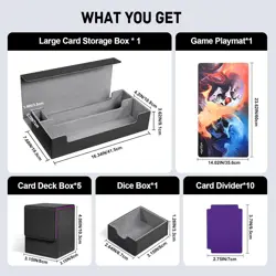 6 Compartment Waterproof Card Deck Box with Playmat - MTG & YuGiOh Compatible - Image 4