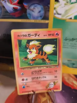 Pokemon Karte Card Blaine's Growlithe Corocoro Promo Gym Glossy Wotc japanese NM - Image 1