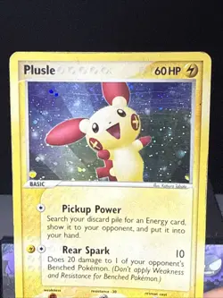 Pokemon Card Plusle 6/12 Holo Rare With Swirl EX Trainer Kit Played - Image 2
