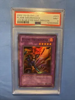 Yu-Gi-Oh! TCG Flame Swordsman LOB-003 Legend Of Blue Eyes Unlimited PSA 9 Mint - Image 1