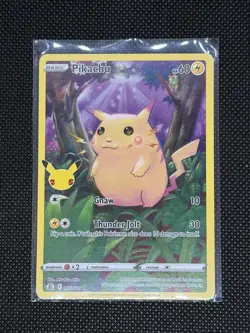 2021 Pokemon Pikachu 005/025 Sword & Shields Celebrations Holo Rare English - Image 1