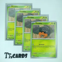 Dwebble 011/182 x4 Playset 4x Pokemon TCG SV Destined Rivals DRI - 4 Card Set - Image 1