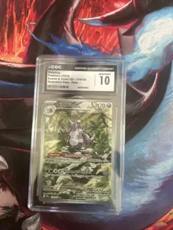 CGC 10 Nidoking Scarlet & Violet 151 174/165 Illustration Rare Pokemon Card - Image 1