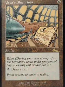 Urza’s Blueprints LP MTG Urza’s Legacy Artifact Card Draw Engine Vintage - Image 1
