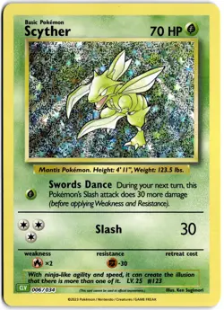 Scyther 006/034 Near Mint - Trading Card Game Classic - Image 1