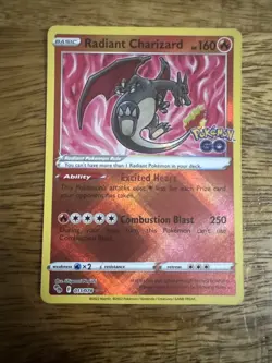 Pokemon TCG Radiant Charizard Holo Card Pokemon Go 011/078 - Image 1
