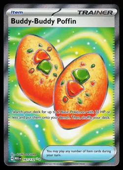 Buddy-Buddy Poffin 167/132 Holo Ultra Rare Mega Evolution Pokemon Card - Image 1