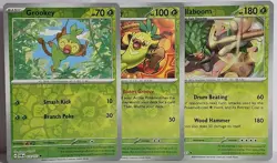Grookey Evolution Reverse Holo 3 Card Lot Twilight Masquerade Pokemon TCG LP - Image 1