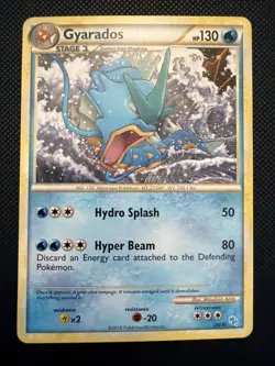 Gyarados 30/30 Holo HGSS Trainer Kit Gyarados Raichu Pokemon Card DMG - Image 1
