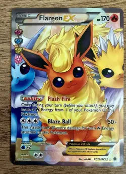 Flareon EX Generations Radiant Collection RC28 Holo Custom Handmade FanArt Card - Image 1