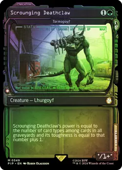 MTG FOIL Tarmogoyf(Scrounging Deathclaw) Showcase - Fallout Commander #349 - Image 1