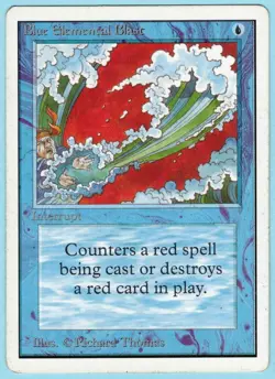 Blue Elemental Blast 1993 Unlimited Blue Common Instant MTG LP AZ1 - Image 1