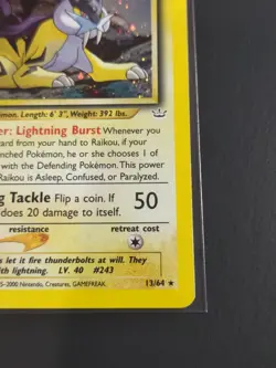 Pokemon TCG Raikou Holo Rare Neo Revelation 13/64 Vintage WOTC MP-LP - Image 4