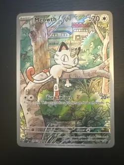 Meowth 106/094 Illustration Rare Phantasmal Flames Pokemon Near Mint - Image 1