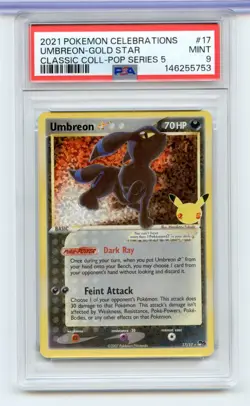 Umbreon Gold Star 17/17 Classic Celebrations Pokemon TCG PSA 9 - Image 1