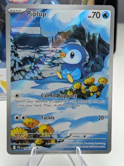 Pokemon TCG Piplup 098/094 – Phantasmal Flames – Illustration Rare – EN NM - Image 1