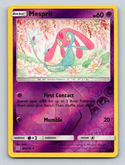 Mesprit 84/236 Uncommon Unified Minds Pokemon Reverse Holo Lightly Played - Image 1