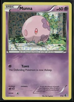 Pokemon - Munna 7/12 Holo 2011 McDonald's Collection MP - Image 1