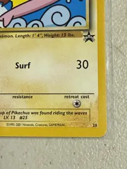 Pokemon TCG Surfing Pikachu #28 WOTC Black Star Promo - Image 4