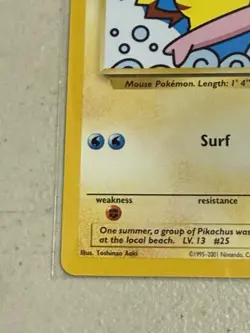 Pokemon TCG Surfing Pikachu #28 WOTC Black Star Promo - Image 5