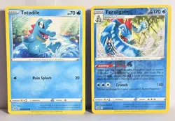 Feraligatr Crocanaw & Totodile Full Evolution Lot Fusion Strike Pokemon TCG LP - Image 4