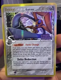 Pokemon TCG Deoxys Delta Species 4/110 EX Holon Phantoms Reverse Holo Rare 2006 - Image 1