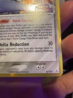 Pokemon TCG Deoxys Delta Species 4/110 EX Holon Phantoms Reverse Holo Rare 2006 - Image 4