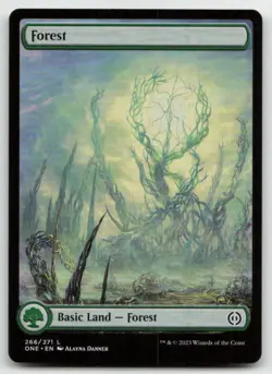 MTG Forest () - Full Art L Phyrexia: All Will Be One 266 LP - Image 1