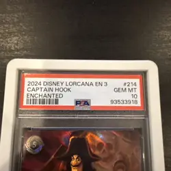 2024 Disney Lorcana EN 3 Enchanted Captain Hook Master Swordsman #214 PSA 10 - Image 2