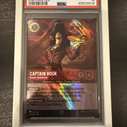 2024 Disney Lorcana EN 3 Enchanted Captain Hook Master Swordsman #214 PSA 10 - Image 3