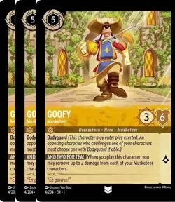 3 x Goofy Musketeer 4/204 Uncommon Non Foil The First Chapter Disney Lorcana - Image 1