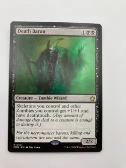 Death Baron MTG Foundations FDN Rare Black Creature Zombie Wizard Magic Single - Image 1