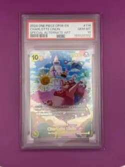 Namco 2024 One Piece CCG Charlotte Linlin OP03-114 Wings Captain SP Foil PSA 10 - Image 1
