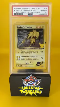 2021 POKEMON CELEBRATIONS CLASSIC COLLECTION #15 ROCKET'S ZAPDOS-HOLO PSA 10 - Image 1