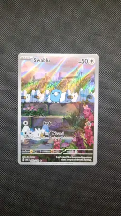 Pokemon TCG Card Swablu 213/182 Paradox Rift Illustration Rare Holo - Image 1