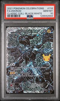 2021 POKEMON CELEBRATIONS CLASSIC COLL #114 FULL ART/ZEKROM PSA 10 - Image 1